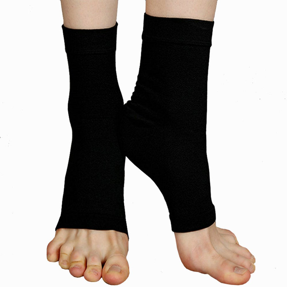 Ankle Compression Sleeve Open Toe Compression Socks for Swelling Plantar Fasciitis Sprain Neuropathy Foot Brace Support