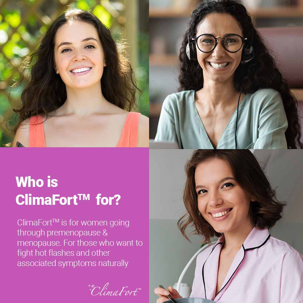 Climafort | Menopause Supplement | Premenopause Hormone Balance. Safe Multi | Symptom Menopause Relief: Hot Flashes, Irritability & More - 30 Day Supply (30 Veggie Capsules)