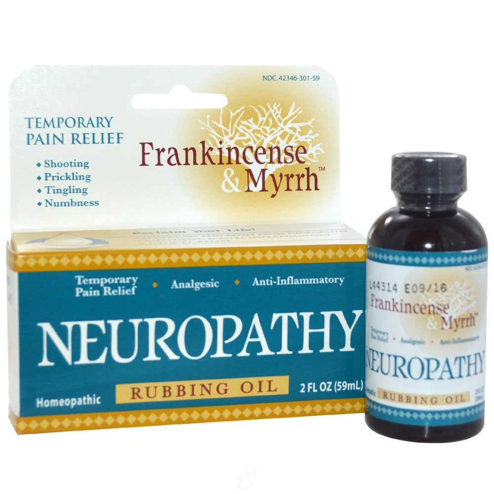 2 Pack Frankincense & Myrrh Neuropathy Rubbing Oil Frankincense Scent with Pain Relief 2 Oz
