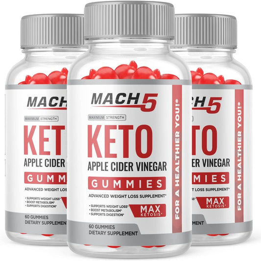 (3 Pack) Mach 5 Keto ACV Gummies - Supplement for Weight Loss - Energy & Focus Boosting Dietary Supplements for Weight Management & Metabolism - Fat Burn - 180 Gummies - Nutricity.com.au
