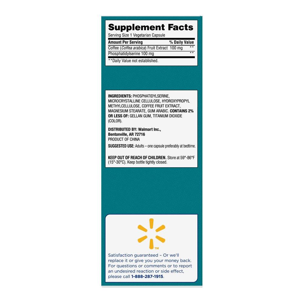 Equate Brain Health 5 Function Formula Capsules Dietary Supplement, 30 Count