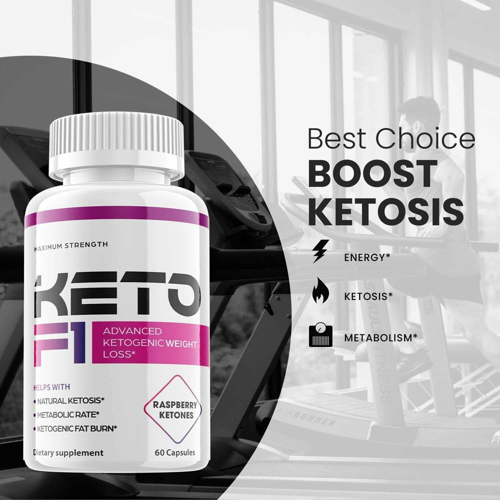 (2 Pack) Keto F1 - Supplement for Weight Loss - Energy & Focus Boosting Dietary Supplements for Weight Management & Metabolism - Advanced Fat Burn Raspberry Ketones Pills - 120 Capsules - Nutricity.com.au