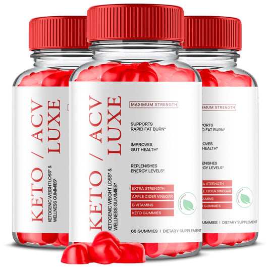(3 Pack) Luxe Keto ACV Gummies - Energy & Focus Boosting Dietary Supplements for Weight Management & Metabolism - Fat Burn - 180 Gummies - Nutricity.com.au