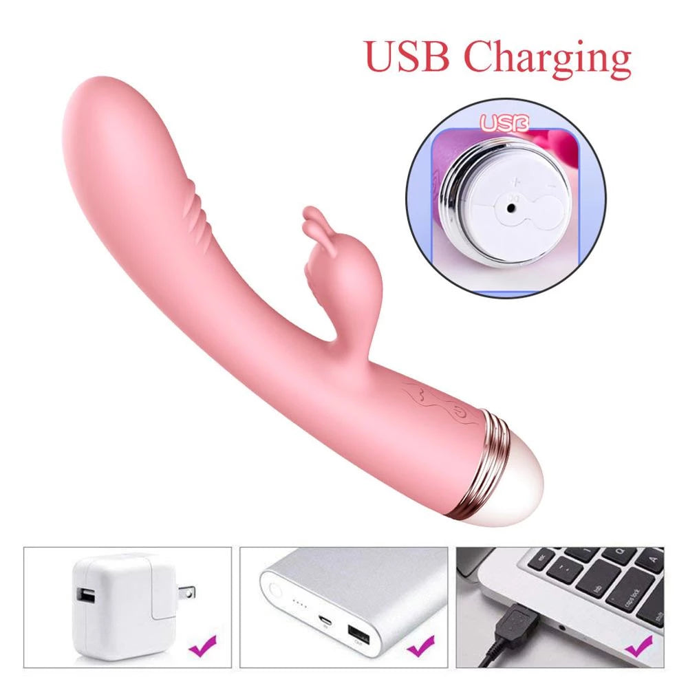 Centerel Powerful Rabbit Vibrator for G Spot Vaginal Stimulation with 12 Vibration, Waterproof Adult Sex Toys for Women and Couples ,Pink