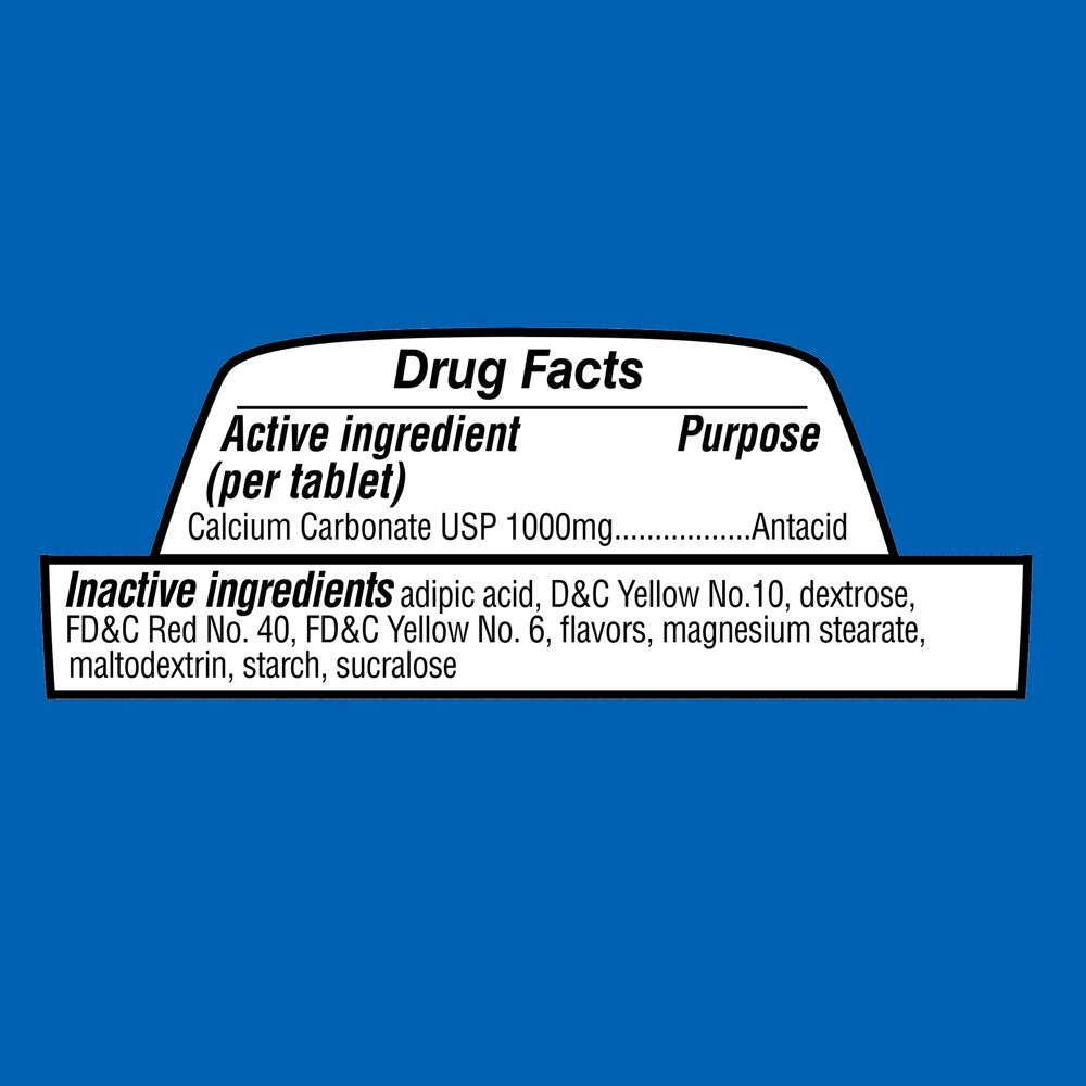 Equate Ultra Strength Antacid Tropical Fruit Chewable Tablets, 1000 Mg, 160 Count