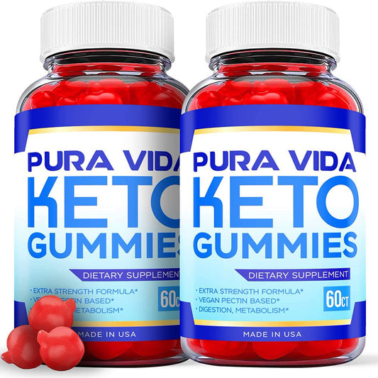 (2 Pack) Pura Vida Keto ACV Gummies - Supplement for Weight Loss - Energy & Focus Boosting Dietary Supplements for Weight Management & Metabolism - Fat Burn - 120 Gummies - Nutricity.com.au