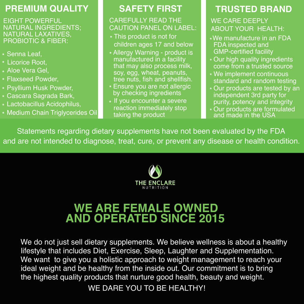 Colon Cleanse Detox for Weight Loss, Extra-Strength 15 Day Detox Colon Cleanser, 30 Ct, Increase Metabolism, Supports Gut Health, Laxatives for Constipation & Bloating Relief - the Enclare Nutrition