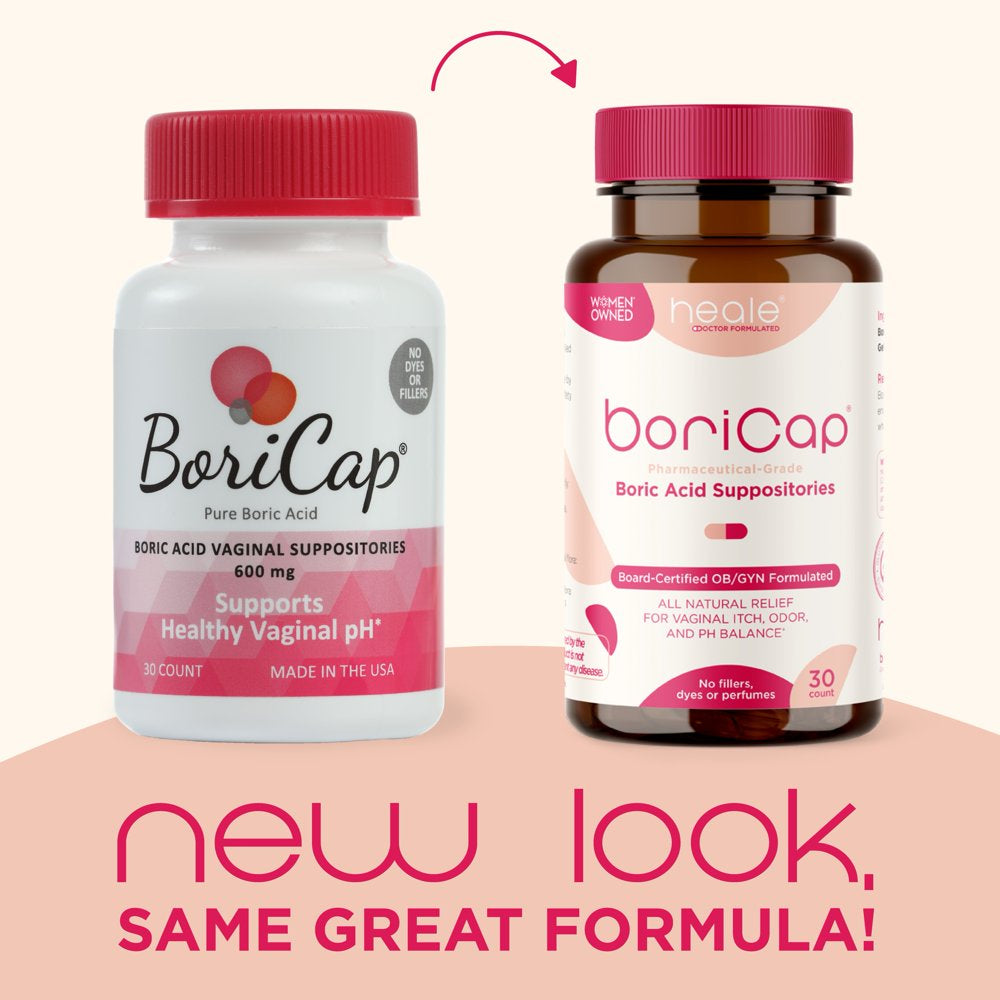 Boricap Boric Acid - Restores Ph and Normal Vaginal Health 600Mg -30Ct