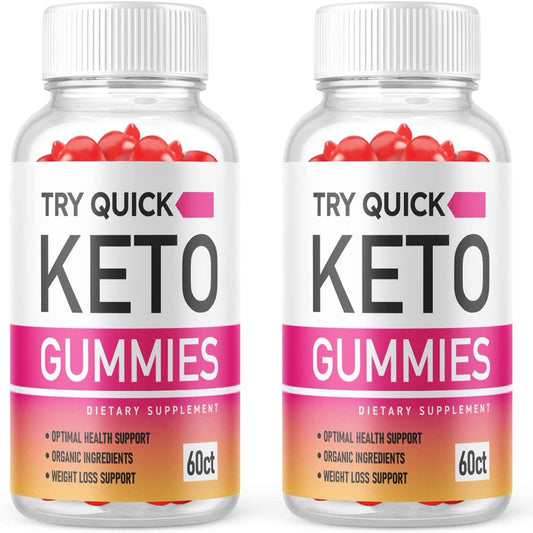 (2 Pack) Try Quick Keto ACV Gummies - Supplement for Weight Loss - Energy & Focus Boosting Dietary Supplements for Weight Management & Metabolism - Fat Burn - 120 Gummies - Nutricity.com.au