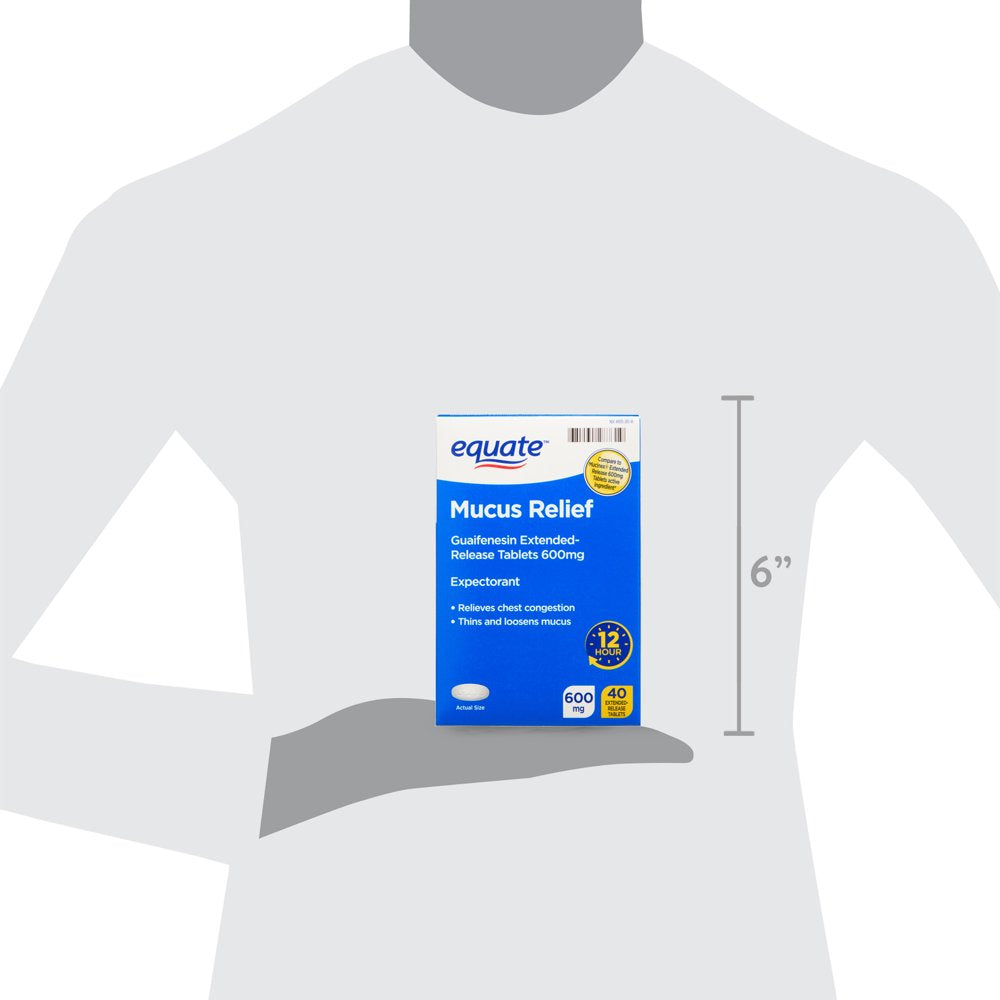 Equate Mucus Relief Extended-Release Tablets, 600 Mg, 40 Count
