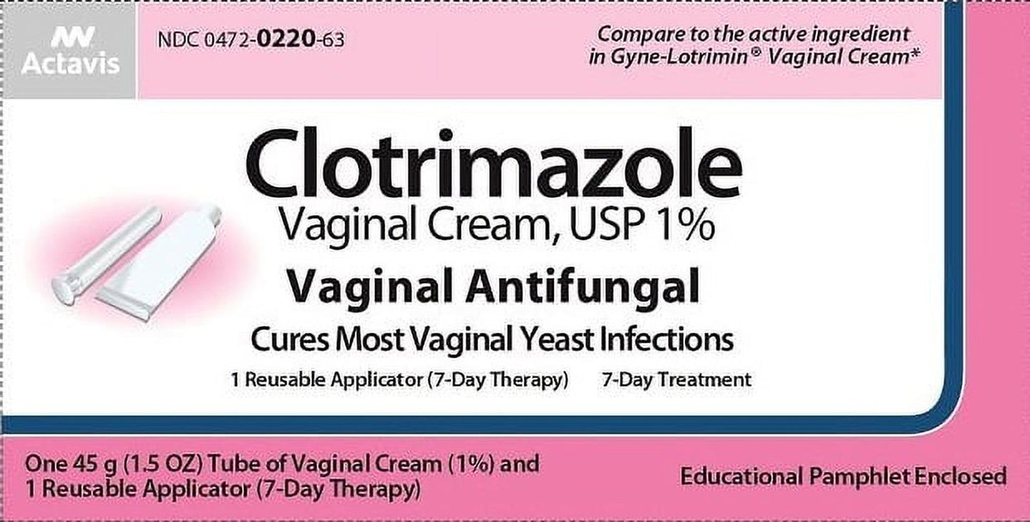 Clotrimazole Vaginal Usp 1% Cream for Vaginal Yeast Infection - 45 Gm