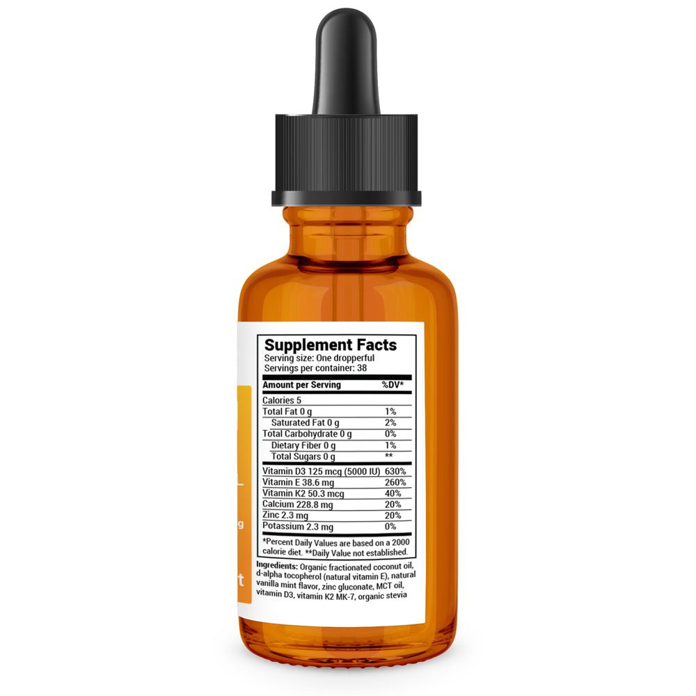 Dr. Berg'S Liquid Vitamin D3 & K2 Drops with Zinc & MCT Oil, 1 Fl Oz