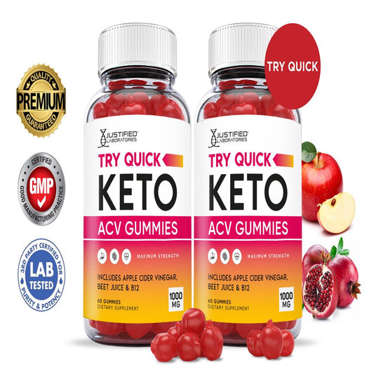 (2 Pack) Try Quick Keto ACV Gummies 1000MG Dietary Supplement 120 Gummys - Nutricity.com.au