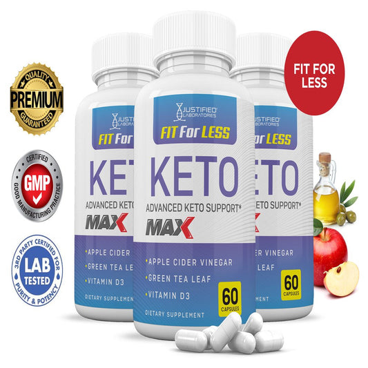(3 Pack) Fit for Less Keto ACV MAX Pills 1675Mg Alternative to Gummies Dietary Supplement 180 Capsules - Nutricity.com.au