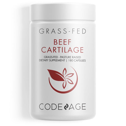 Codeage Grass-Fed Beef Cartilage, Freeze-Dried, Non-Defatted, Desiccated Glandular Supplement, 180 Ct