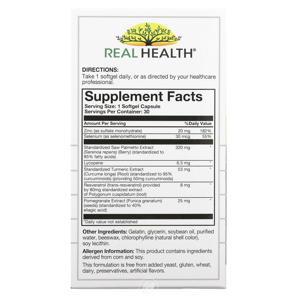 Real Health Laboratories Prostate Complete One-Per-Day Dietary Supplement, 30 Co
