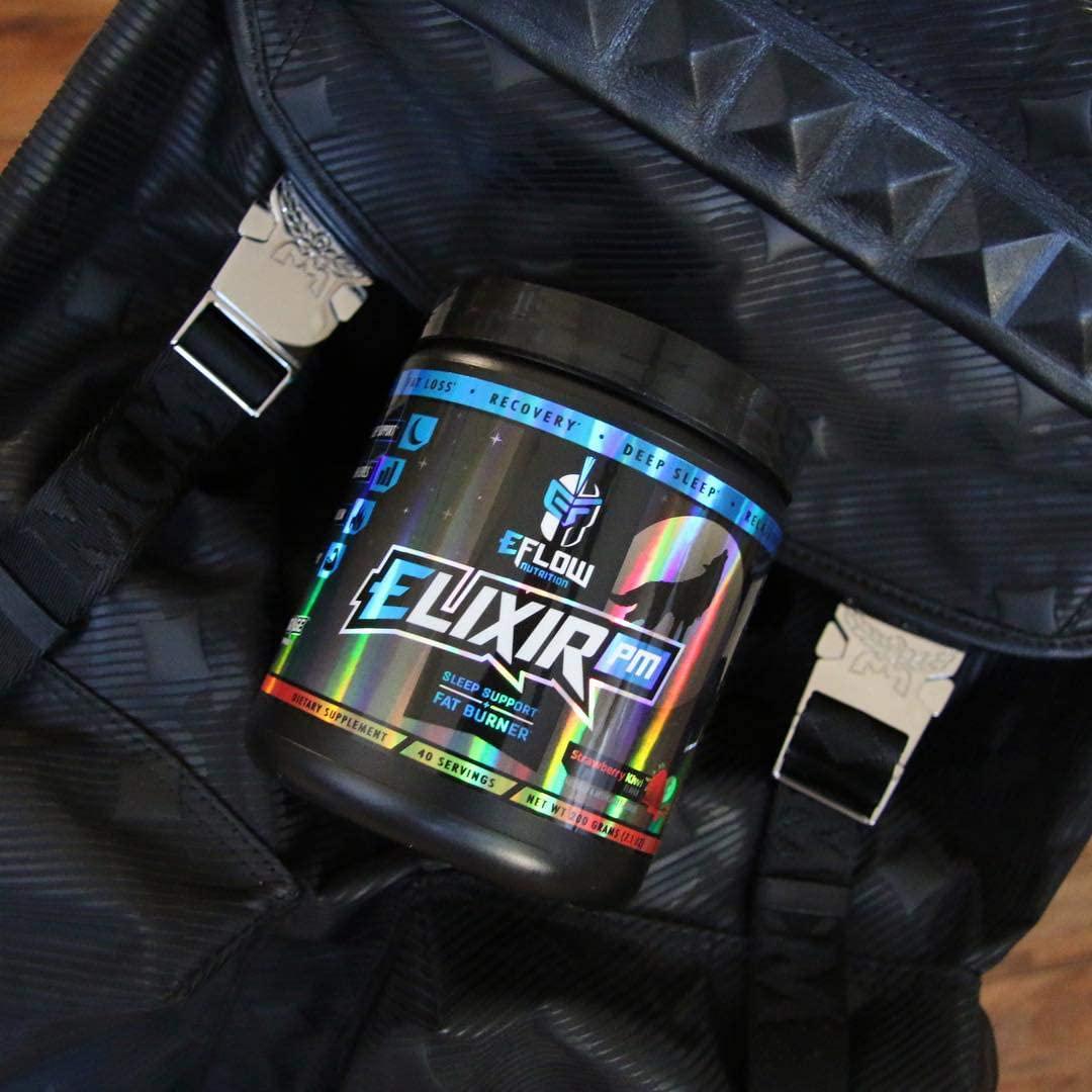 eFlow Nutrition Elixir PM - Night Time Fat Burner and Natural Sleep Support - Appetite Suppressant and Weight Loss Support - Warrior Punch (40 Servings)
