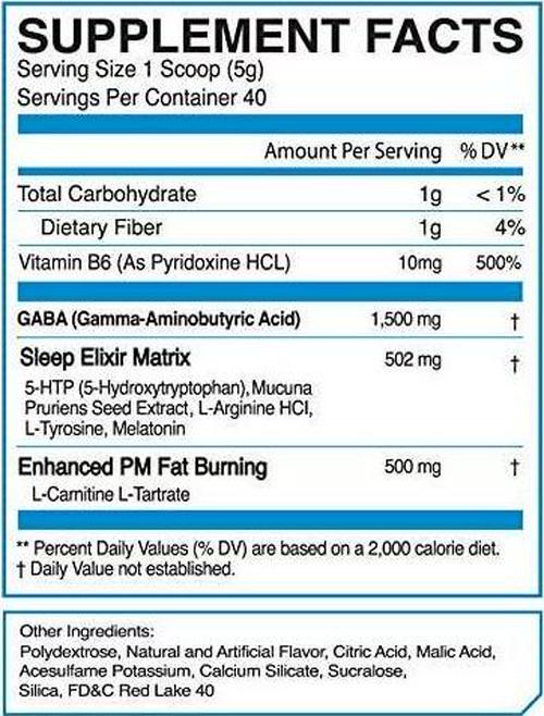 eFlow Nutrition Elixir PM - Night Time Fat Burner and Natural Sleep Support - Appetite Suppressant and Weight Loss Support - Strawberry Kiwi (40 Servings)