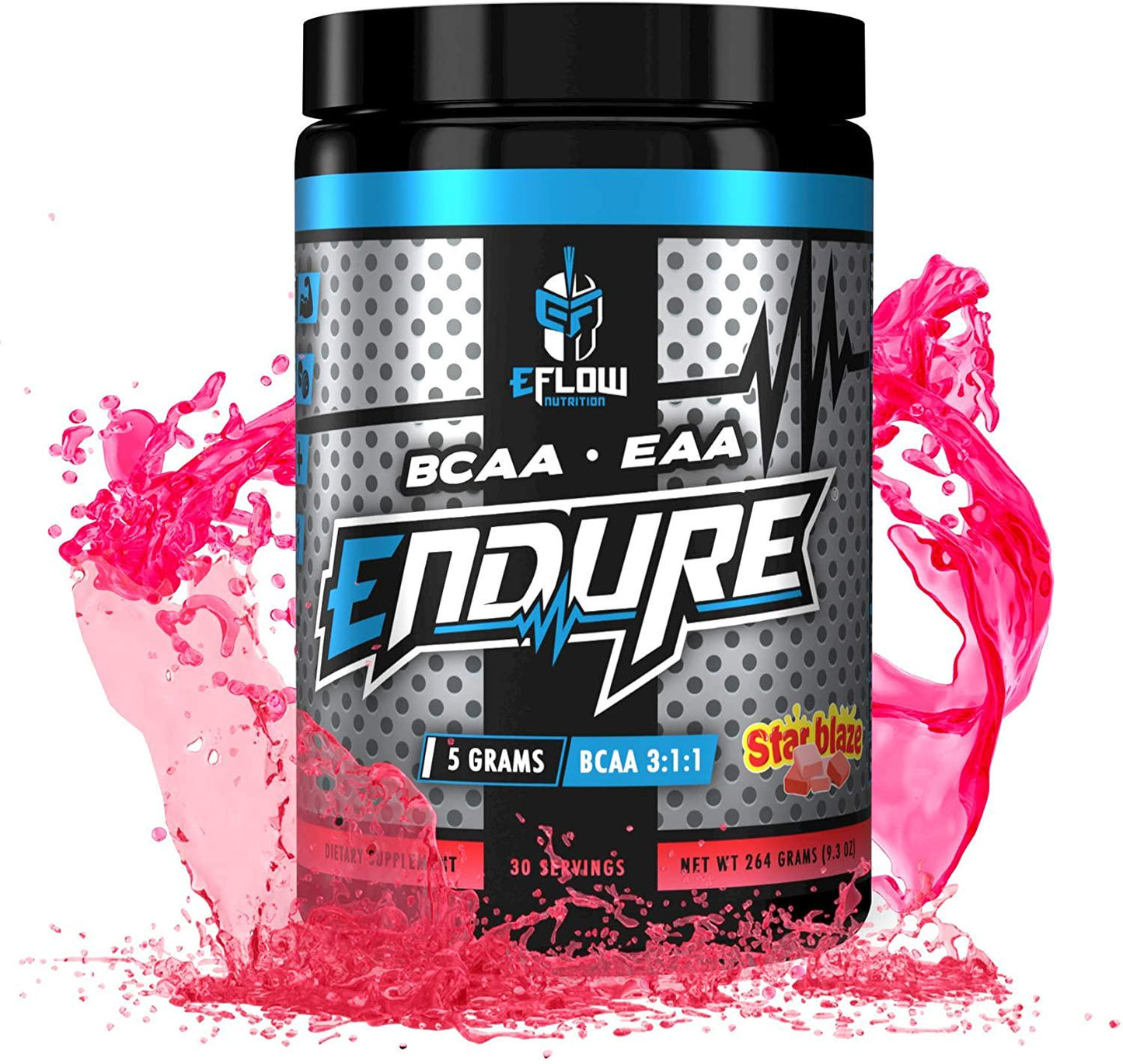 eFlow Nutrition Endure BCAA Plus EAA - Essential Amino Acids Electrolyte Powder Intra Workout - Improve Energy, Recovery and Performance - Star Blaze (30 Servings)