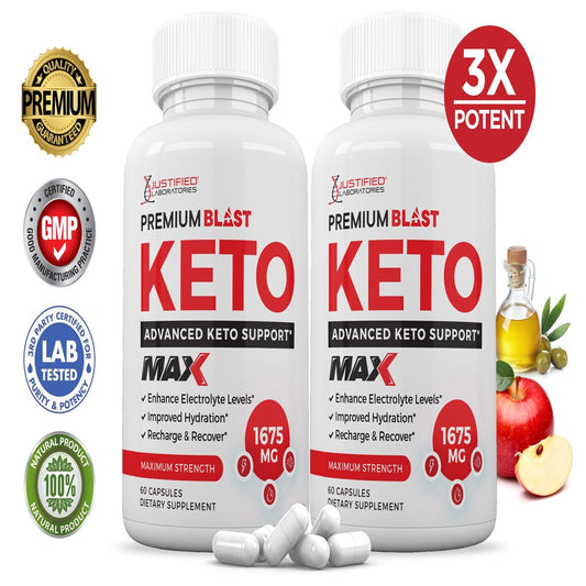 (2 Pack) Premium Blast Keto ACV MAX Pills 1675Mg Dietary Supplement 120 Capsules - Nutricity.com.au