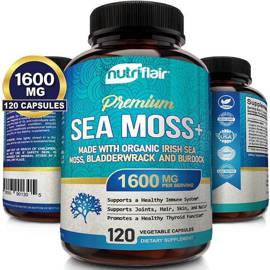 Nutriflair Sea Moss Capsules Gut Health Supplements for Women and Men 120 Pieces