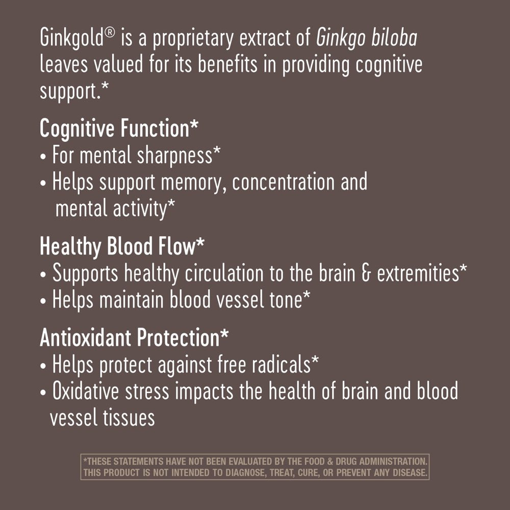 Nature'S Way Ginkgold Max Advanced Ginkgo Extract for Mental Sharpness*, 1X Daily, 120 Mg, 60 Count