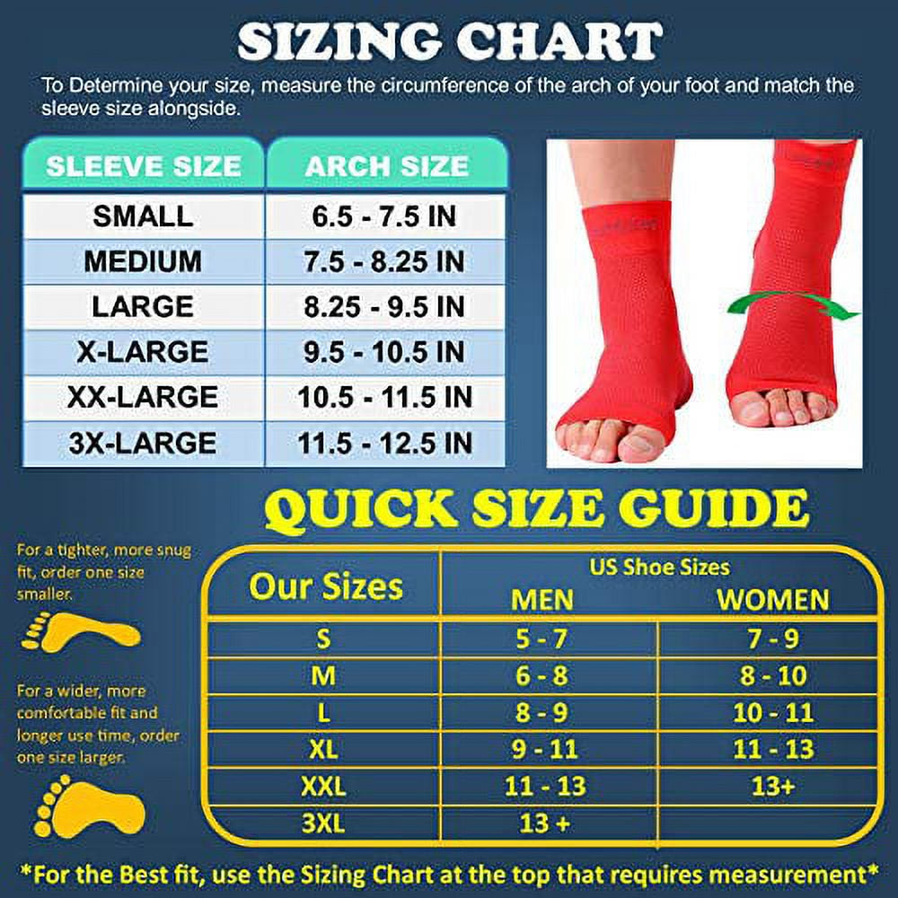 Doc Miller Ankle Compression Sleeve - Heel Brace for Heel Pain - Plantar Fasciitis Foot Wrap for Ankle Support and Neuropathy Relief - 1 Pair Red Plantar Fasciitis Wrap - X-Large Size
