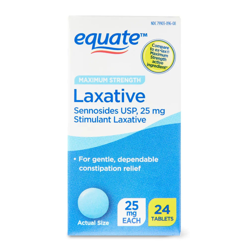 Equate Maximum Strength Laxative Tablets for Constipation Relief, 24Ct
