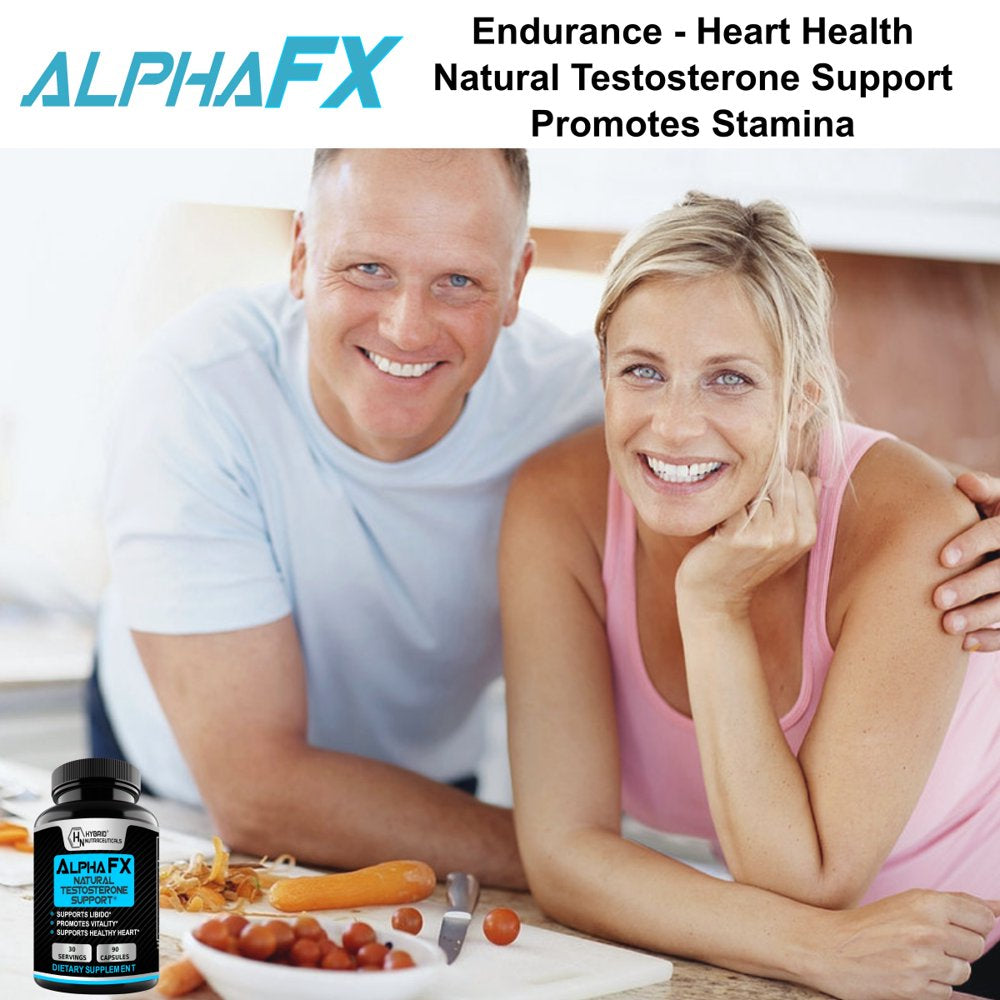 Alphafx Advanced Testosterone Booster Estrogen Blocker Supplement for Men - Libido Support with Tribulus Terrestris, Increased Energy, Stamina, Strength - 3-Pack