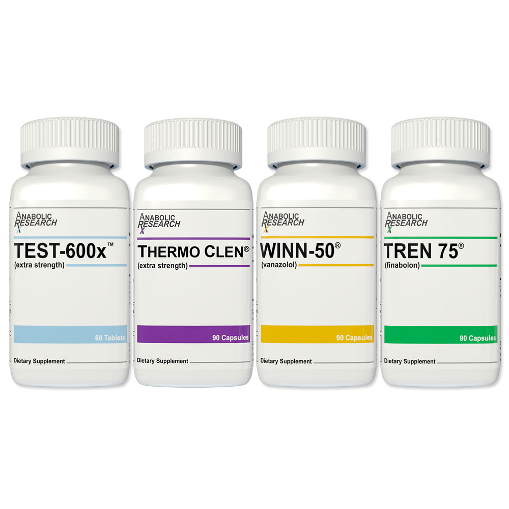Anabolic Research Cutting Stack - Test-600X Thermo Clen Winn-50 Tren 75 for Weight Loss - 1 Month Supply