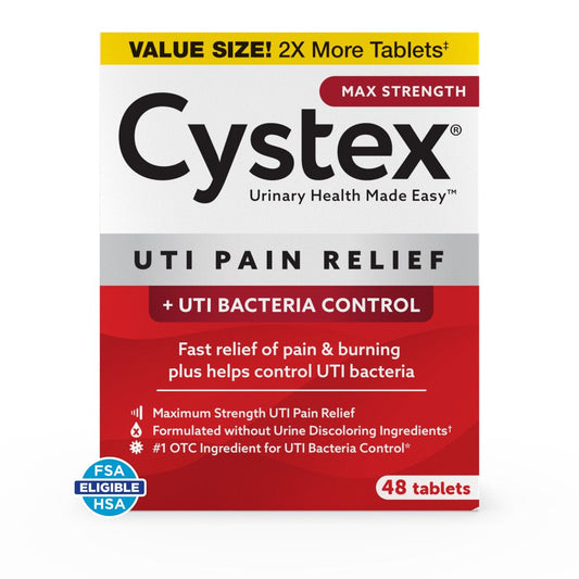 Cystex UTI Pain Relief, Maximum Strength Urinary Tract Infection Treatment, Relieves Pain & Urgency of Urinating, 48 Ct