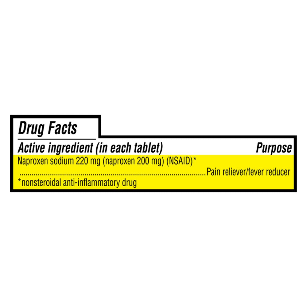 Equate All Day Back & Muscle Pain Relief Naproxen Sodium Tablets, 220Mg, 90 Count