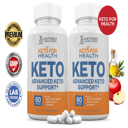 (2 Pack) Keto for Health ACV Pills 1275Mg Alternative to Gummies Dietary Supplement 120 Capsules - Nutricity.com.au