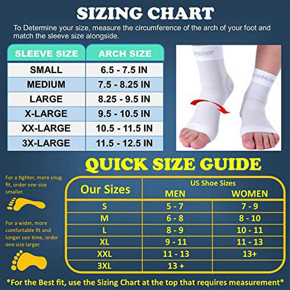 Doc Miller Ankle Compression Sleeve - Heel Brace for Heel Pain - Plantar Fasciitis Foot Wrap for Ankle Support and Neuropathy Relief - 1 Pair White Plantar Fasciitis Wrap - Small Size