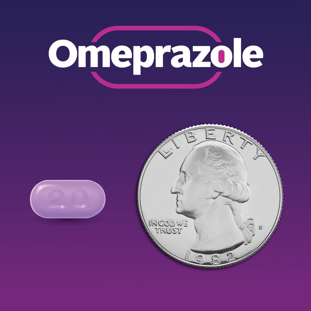 Equate Omeprazole Delayed Release Coated Tablets 20 Mg, Wildberry Mint, 14 Count, 3 Pack