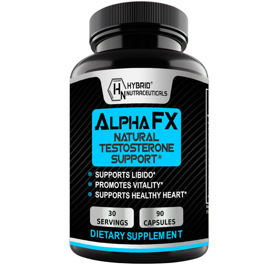 Alphafx Test Booster Testosterone Supplement for Men - High Potency Tribulus Terrestris, Horny Goat Weed, Saw Palmetto & More - Support Muscle Growth, Increase Libido - 90 Capsules