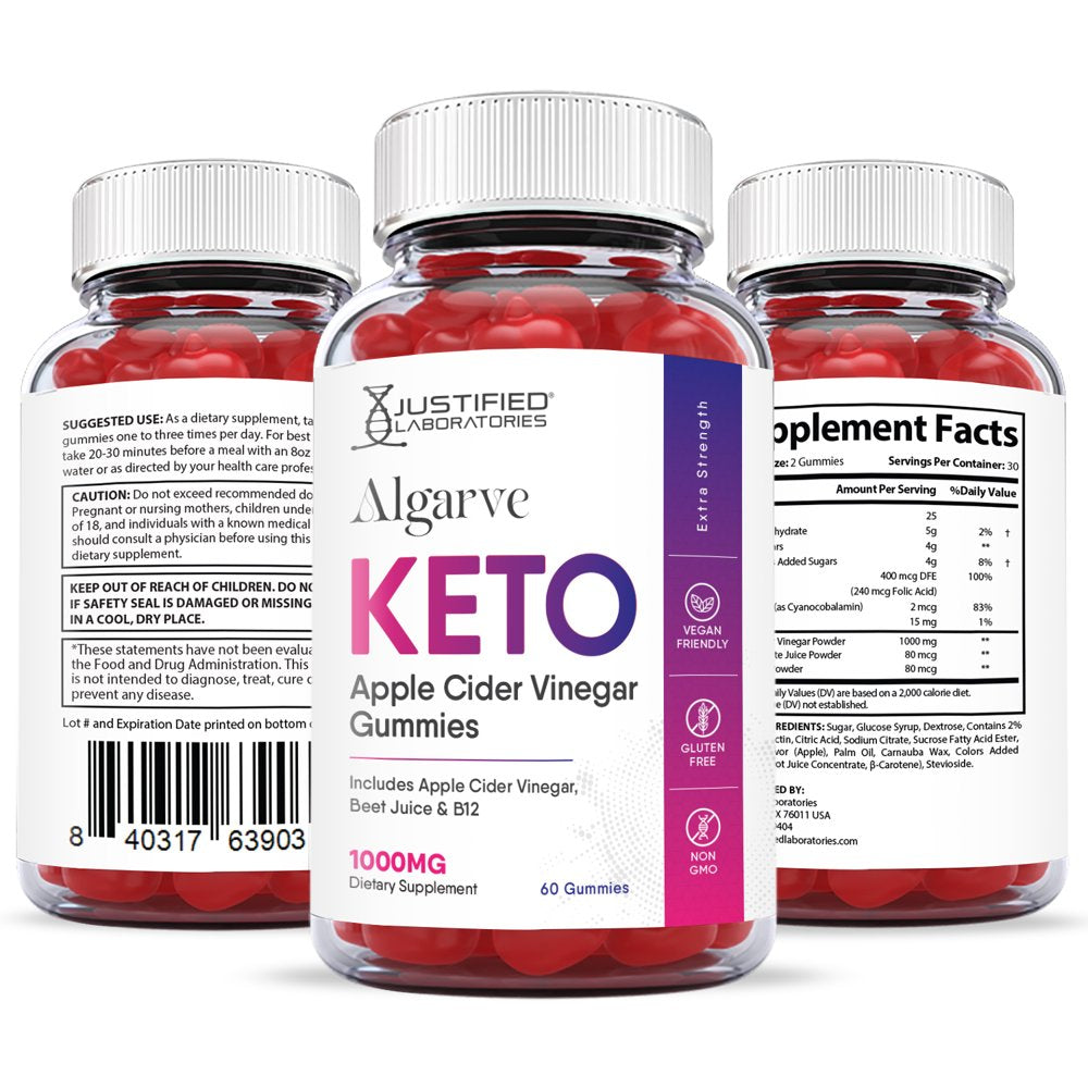 Algarve Keto ACV Gummies 1000MG Dietary Supplement 60 Gummys