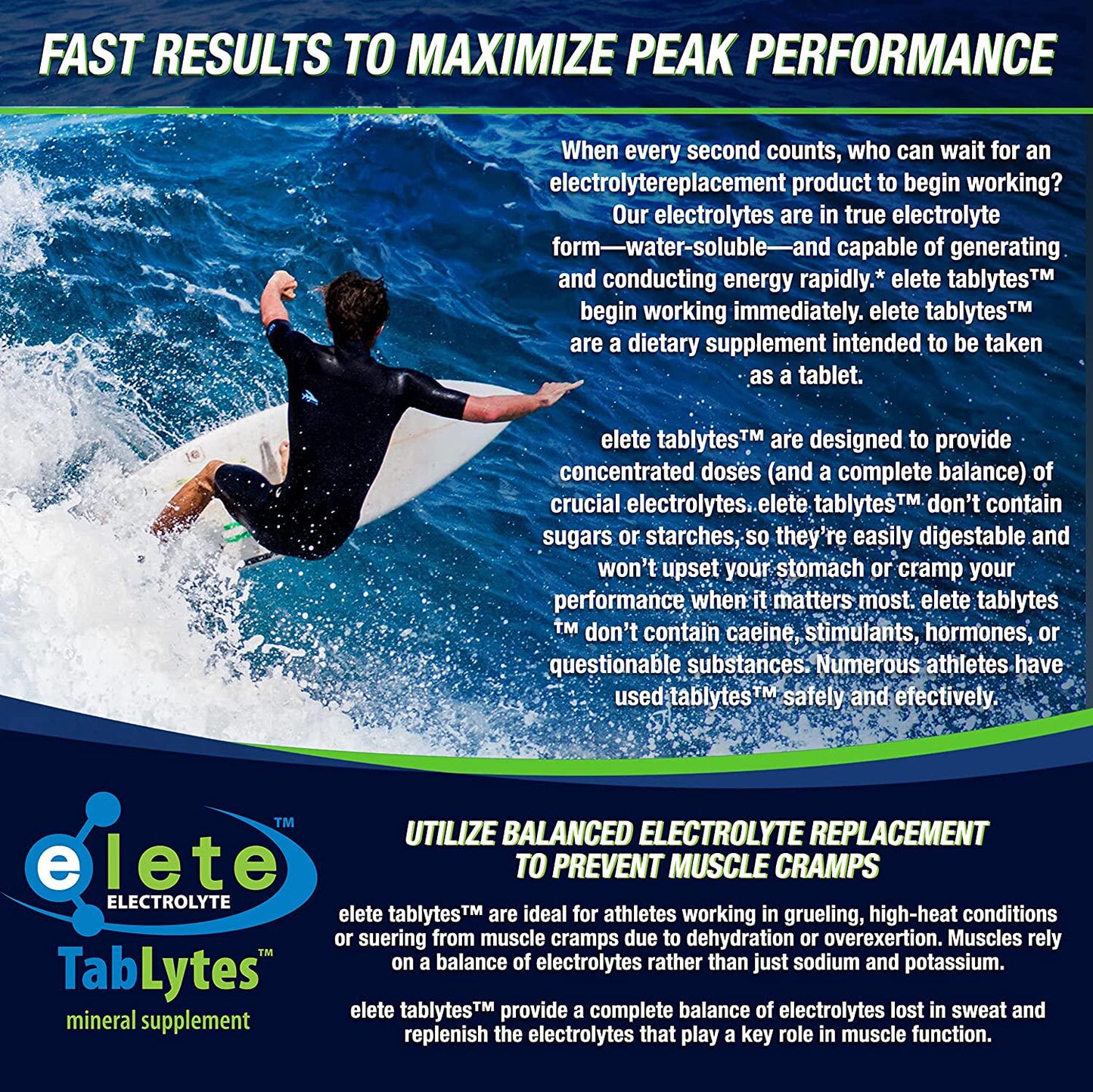 elete Tablytes All Natural Electrolyte Tablets Provides 9 Electrolytes to Support Hydration 120 Count