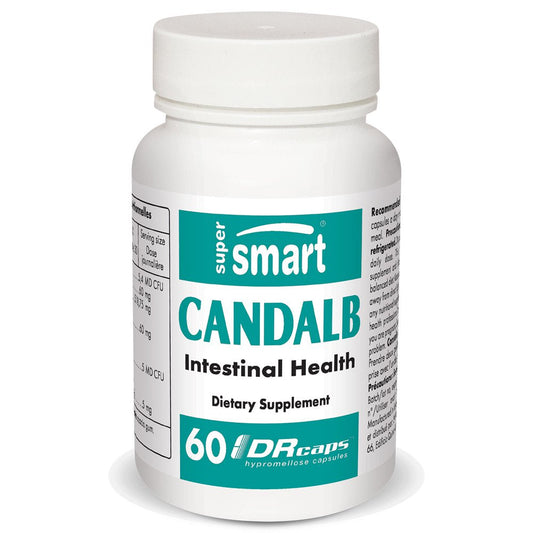 Supersmart - Candalb - Candida Cleanse - Intestinal & Vaginal Flora Health Supplement - with Lactobacillus Acidophilus, Rhamnosus, Inulin | Non-Gmo & Gluten Free - 60 DR Capsules