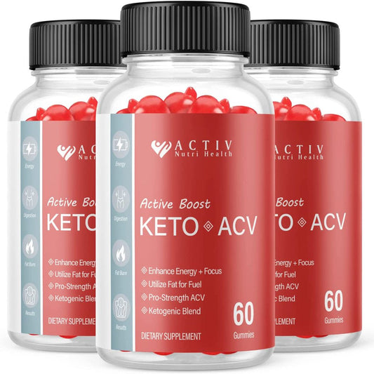 (3 Pack) Activ Active Boost Keto ACV Gummies - Supplement for Weight Loss - Energy & Focus Boosting Dietary Supplements for Weight Management & Metabolism - Fat Burn - 180 Gummies - Nutricity.com.au