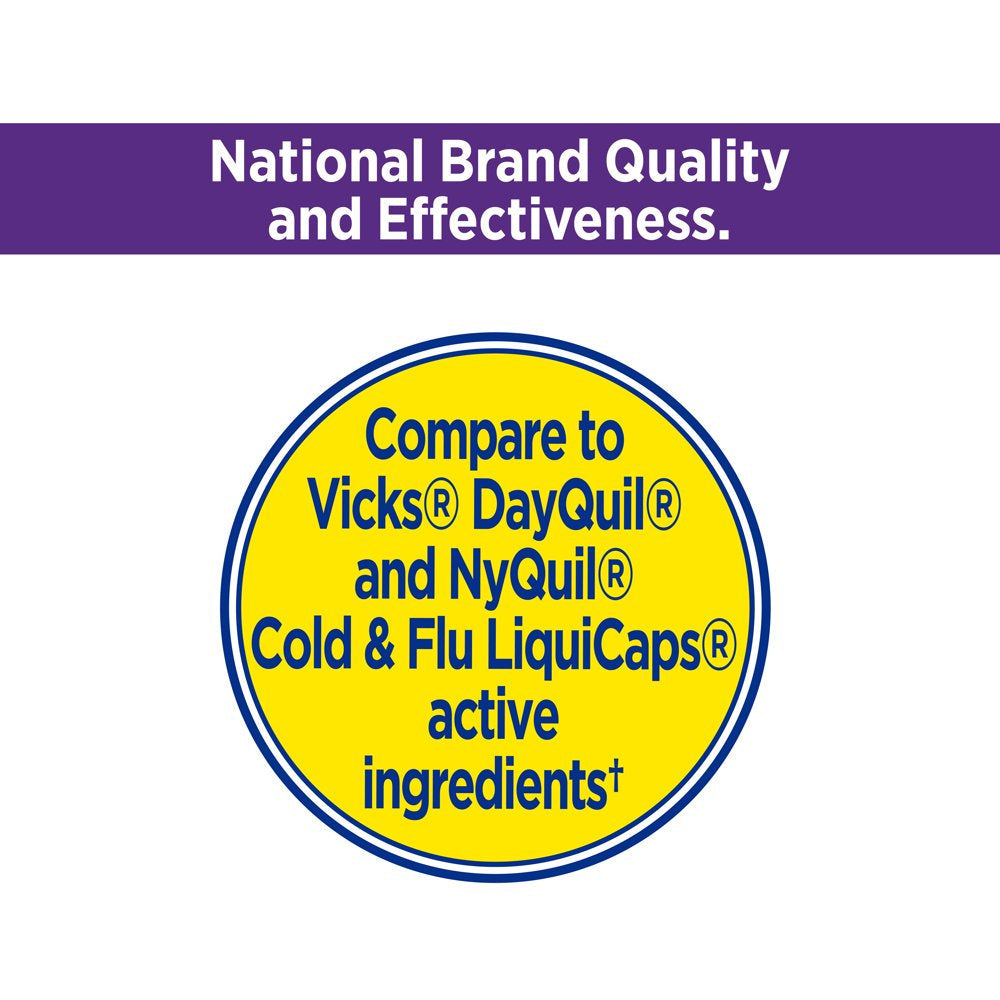 Equate Daytime & Nighttime Cold & Flu Multi-Symptom Relief, 48 Softgels