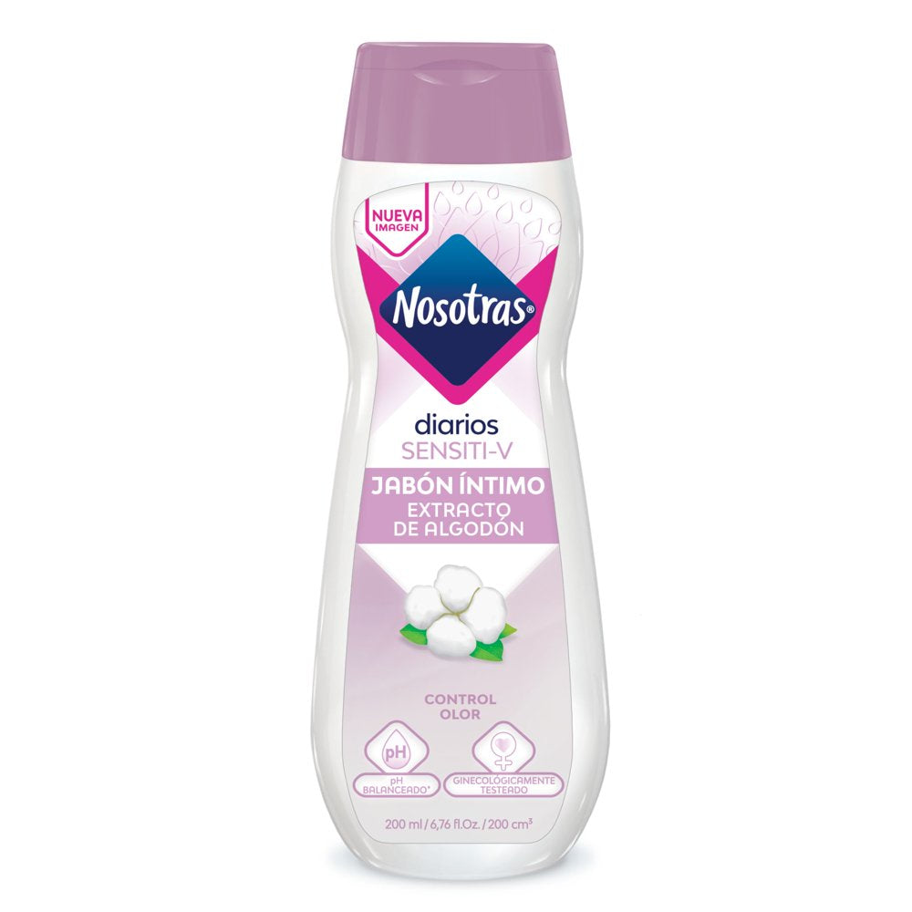 Nosotras Sensiti-V Intimate Vaginal Wash with Cotton Extract, Hypoallergenic, 6,76 Oz