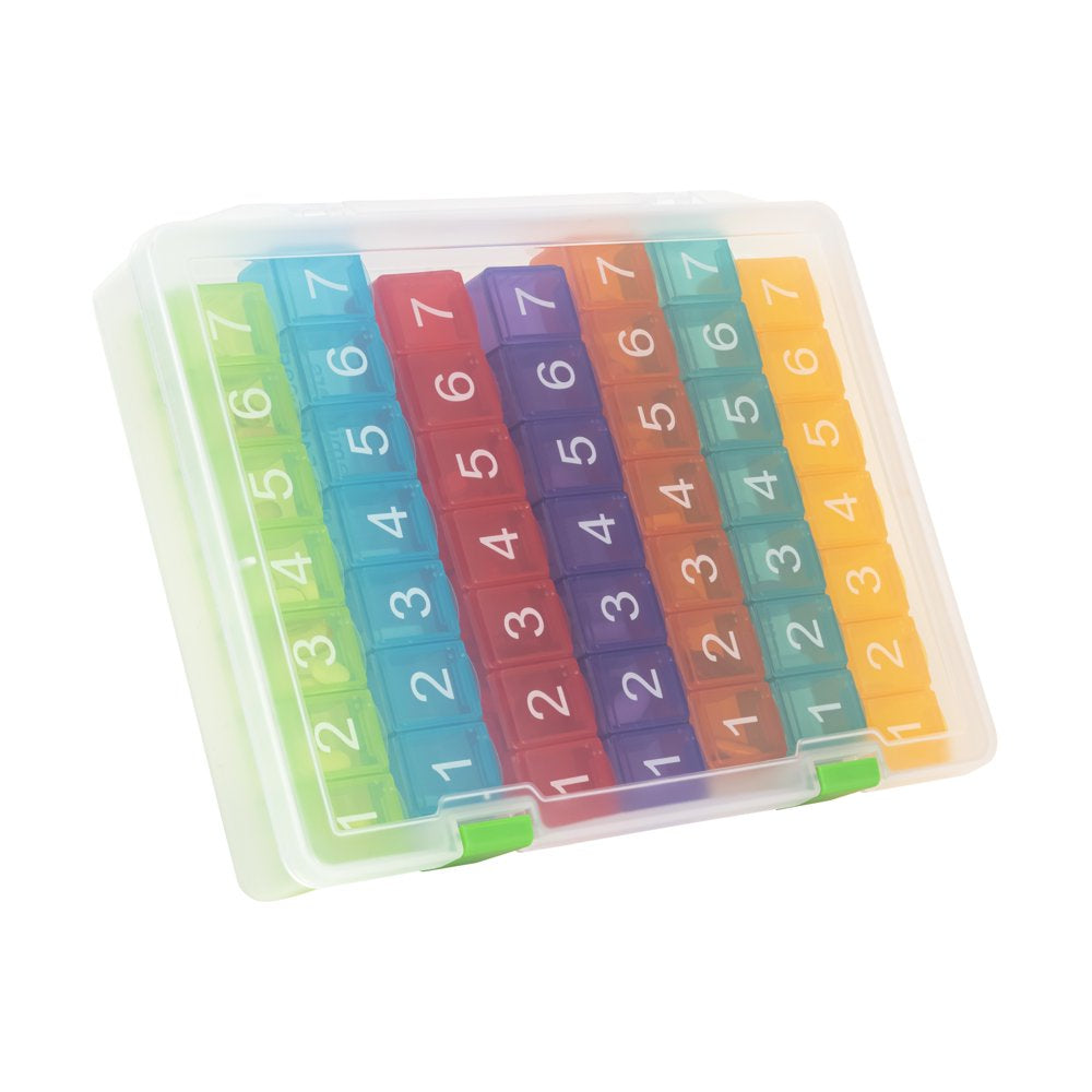 E-Pill 7 Times a Day X 7 Day Weekly Pill Organizer with Clear Case