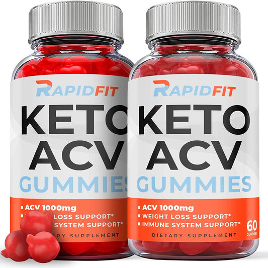(2 Pack) Rapid Fit Keto ACV Gummies - Supplement for Weight Loss - Energy & Focus Boosting Dietary Supplements for Weight Management & Metabolism - Fat Burn - 120 Gummies - Nutricity.com.au