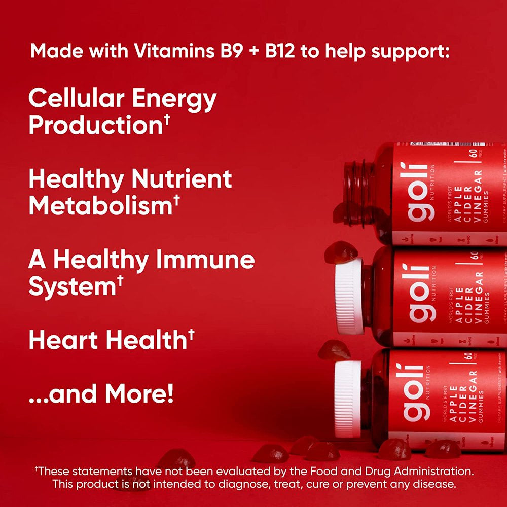 Goli Nutrition Apple Cider Vinegar Gummies, 120 Count