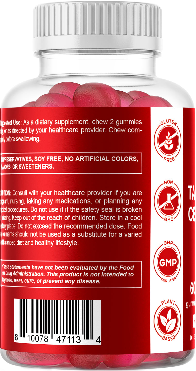 Vitamatic Tart Cherry with Celery Seed Gummies - 2400 Mg Serving - Powerful Uric Acid Cleanse for Joint Comfort, Healthy Sleep Cycles & Muscle Recovery