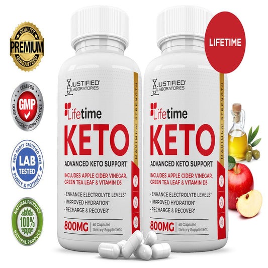 (2 Pack) Lifetime ACV Pills 1275 MG Stronger than Gummies Advanced Keto Support 120 Capsules - Nutricity.com.au