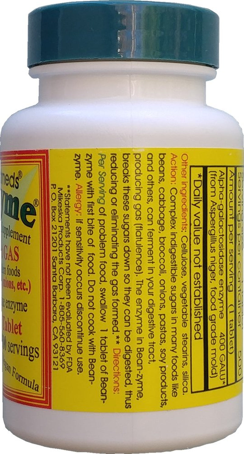 Beano- Bean-Zyme 500Ct Gas Relief & Prevention Is Generic Beano Ultra 800 for Less $ than Beano