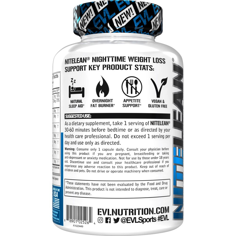 Evlution Nutrition Nite Lean Night Time Fat Burner 30 Capsules