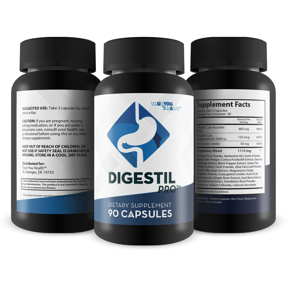 Digestil Pro - Digestive Support Supplement - Promote Improved Digestion for Numerous Health Benefits - Help Reduce Common Digestive Issues like Bloating, Constipation & Heartburn - Gut Health Support